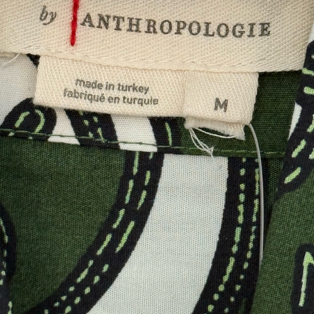 NWT Anthropologie Green/White Somerset Summer dress Size Medium - Picture 6 of 7